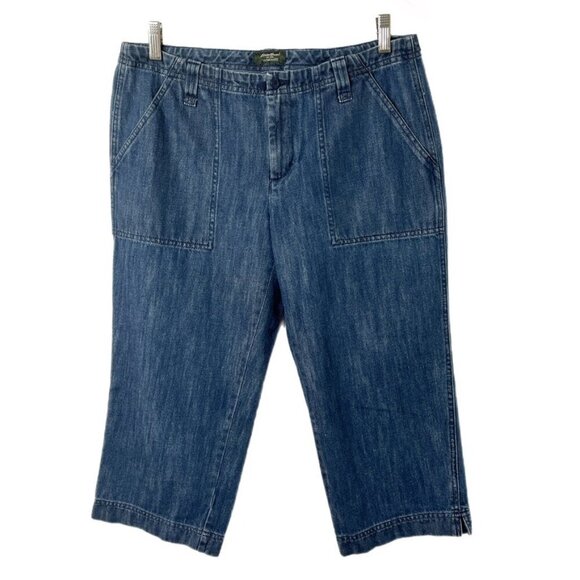 Eddie Bauer Women's Jeans 10P Vashon Fit Cropped Medium Wash Mid Rise Denim - Picture 1 of 6